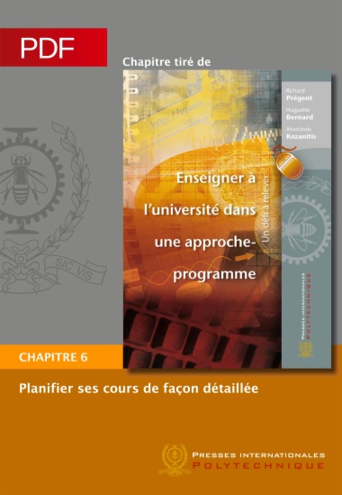 Enseigner à l'université dans une approche-programme, chapitre 6